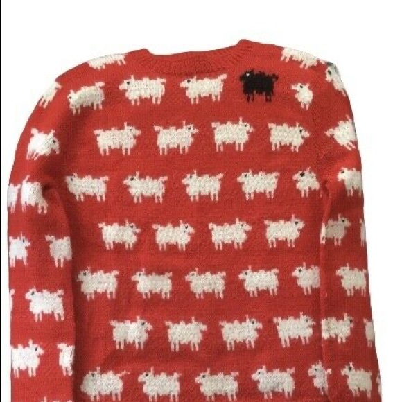 Red Sheep black pullover sweater Princess Diana replica hand knitted vintage - Picture 6 of 6